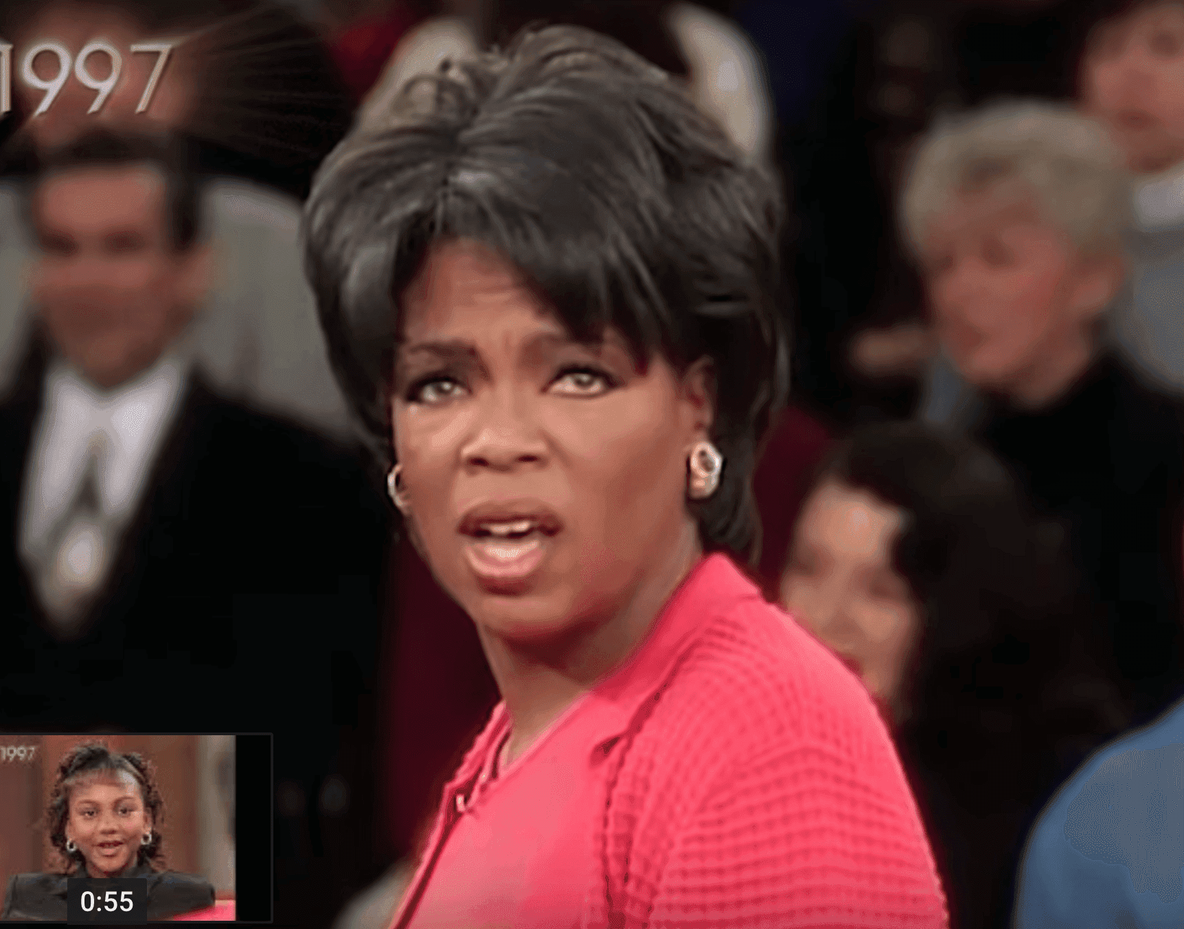 A surprised Oprah during "The Oprah Winfrey Show" while hearing Jamie's full name | Source: YouTube/OWN