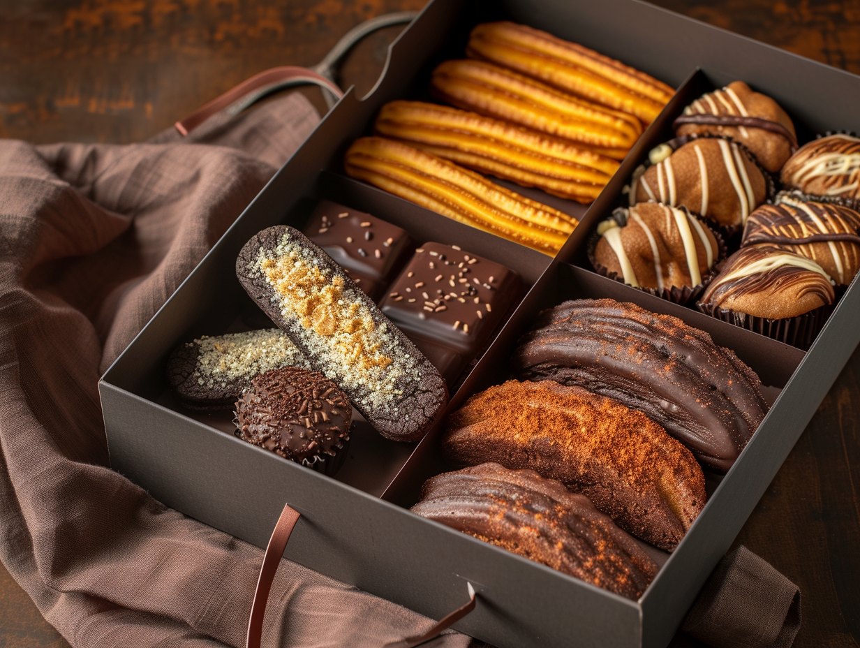 A box of desserts | Source: Midjourney