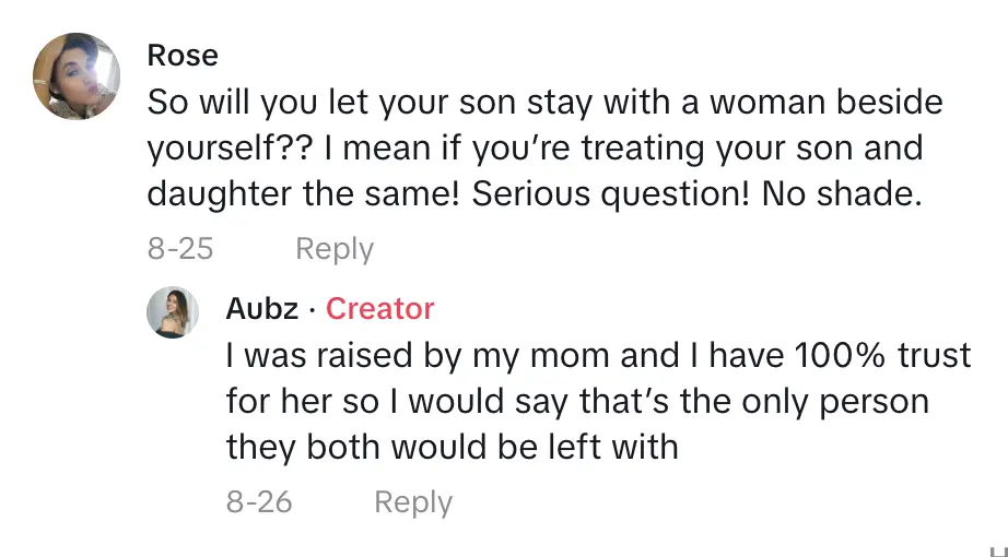 Audrey will only leave her two kids with her mother. | Source: TikTok.com/@theorganicmami