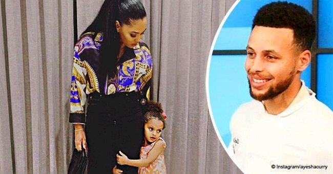 Steph & Ayesha Curry's daughter says 'no date night' while adorably clinging to mom's leg in pic