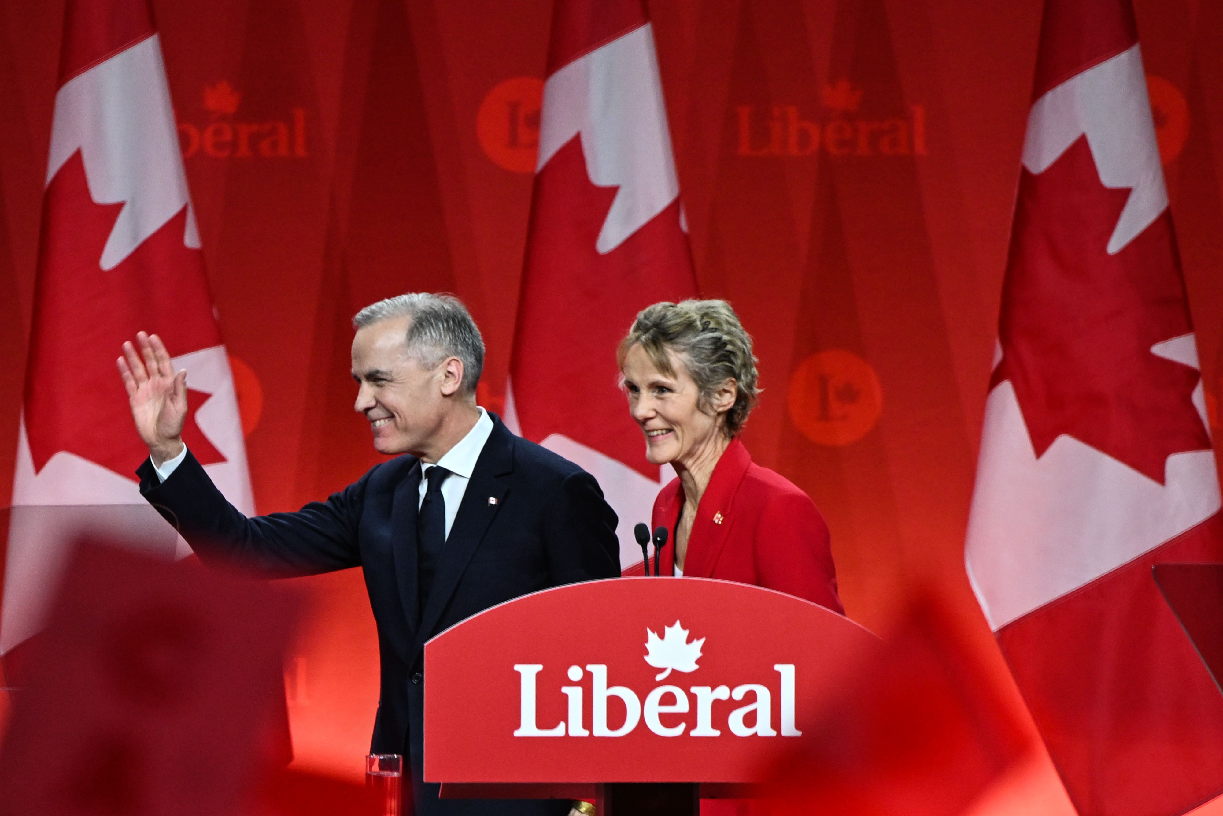 Mark Carney and Diana Fox Carney in Ottawa, Canada, on March 9, 2025 | Source: Getty Images