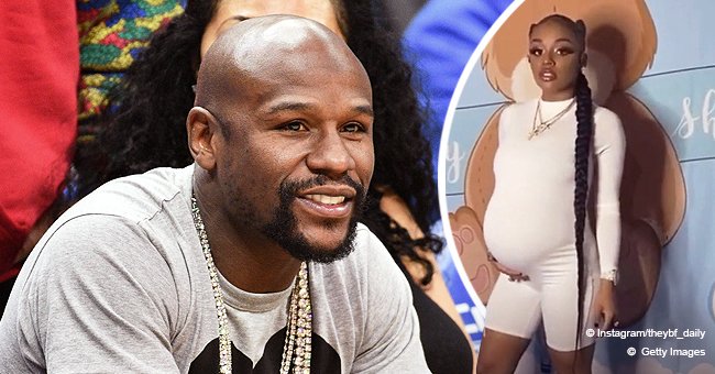 Floyd Mayweather S Daughter Yaya Flaunts Big Baby Bump In A Tight White Jumpsuit At Baby Shower