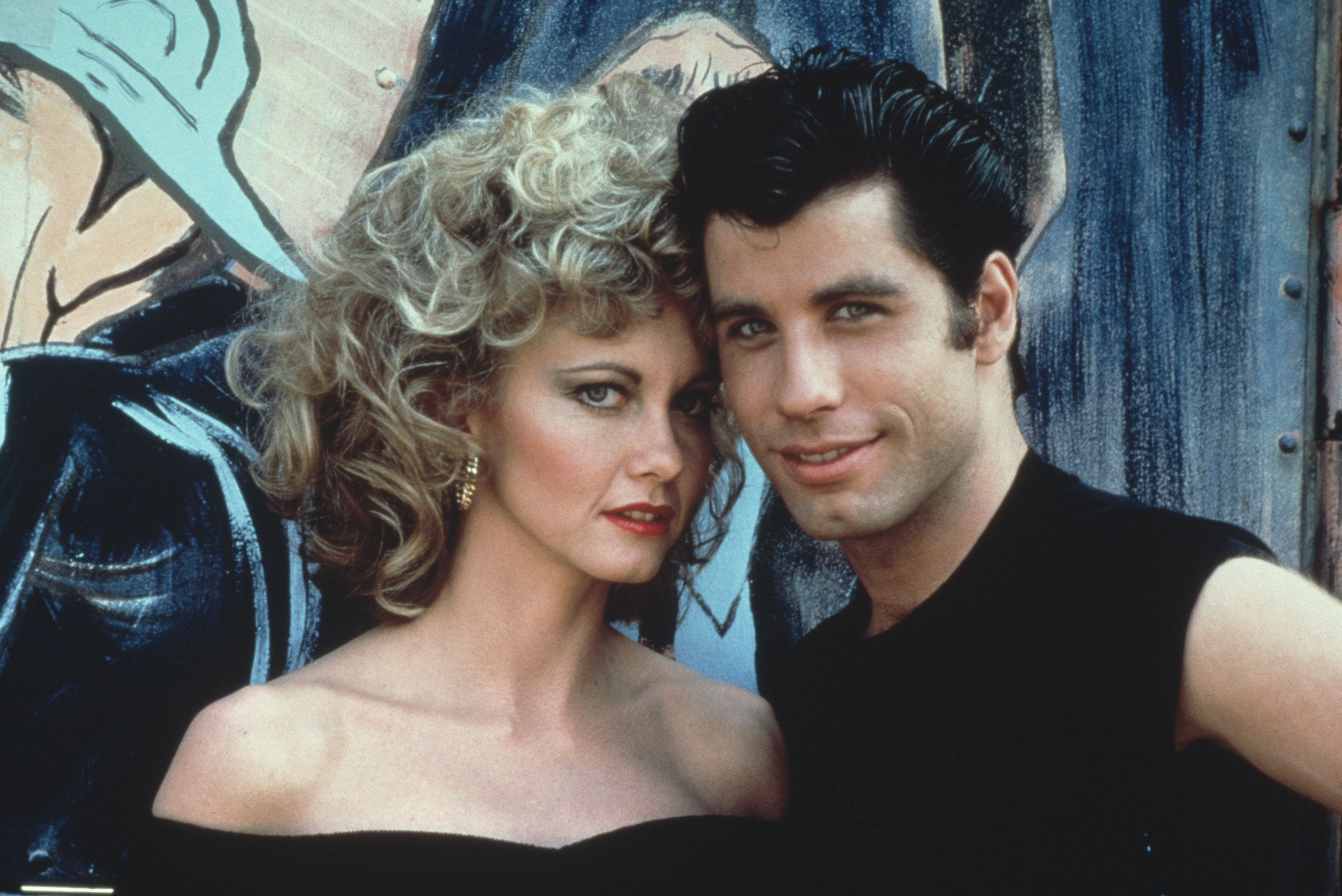 Olivia Newton-John and John Travolta as they appear in the Paramount film "Grease," 1978. | Source: Getty Images