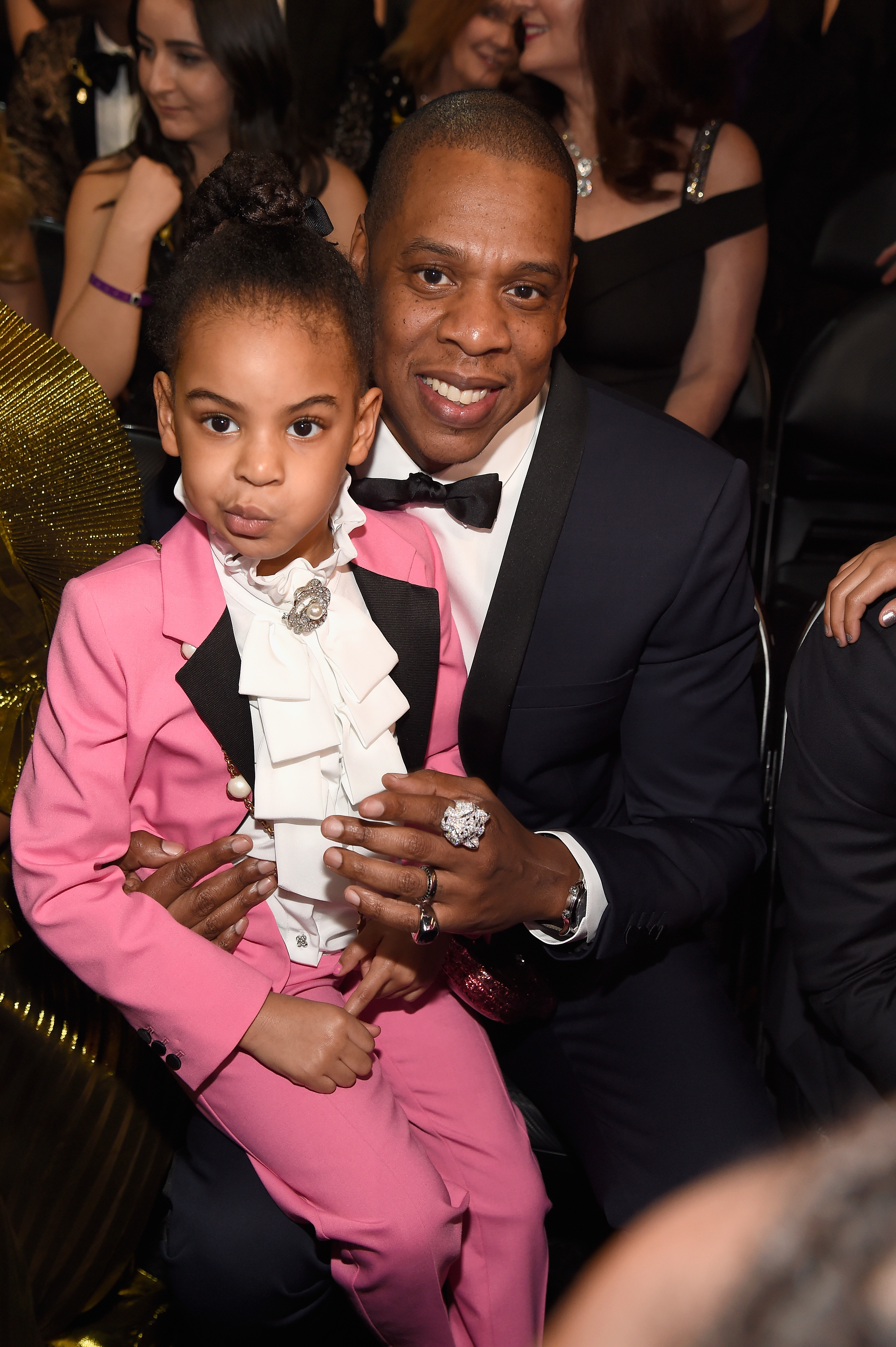 Blue Ivy Carter and Jay Z during The 59th GRAMMY Awards on February 12, 2017 in Los Angeles, California | Source: Getty Images