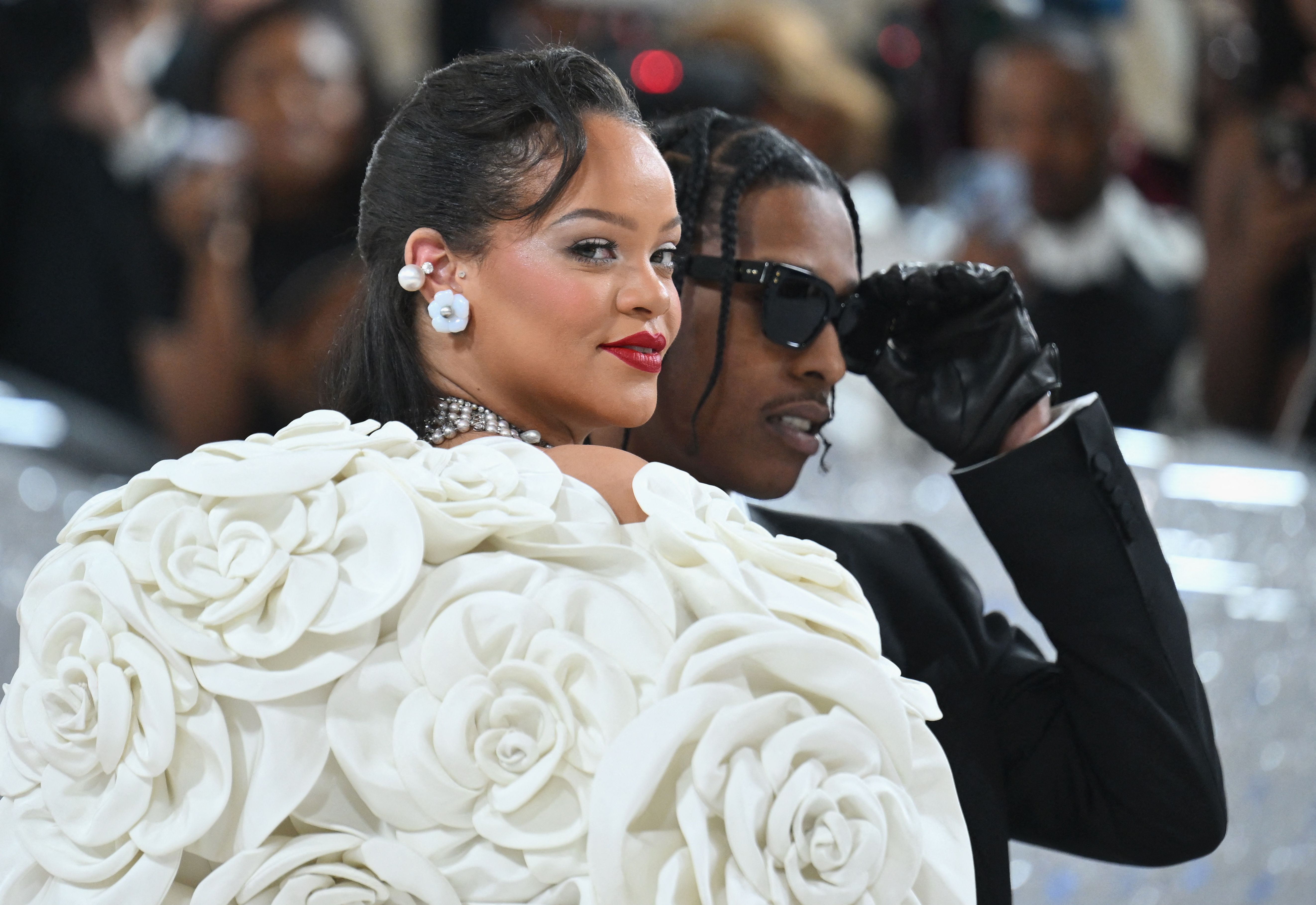 Rihanna and ASAP Rocky at the 2023 Met Gala at the Metropolitan Museum of Art on May 1, 2023 in New York | Source: Getty Images