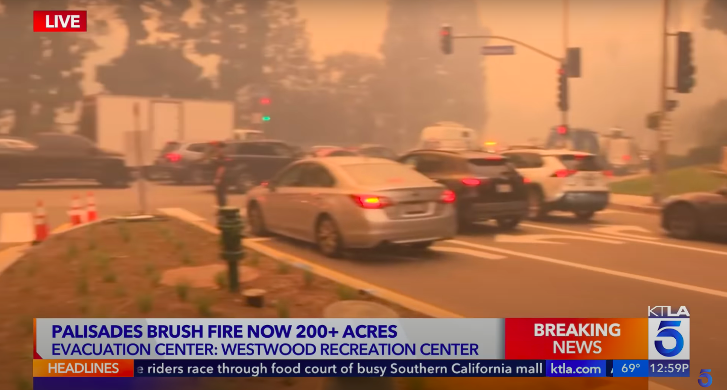 More cars caught in the traffic jam. | Source: YouTube/KTLA 5