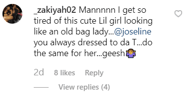 Comments on Joseline Hernandez's post.| Photo: Instagram/ Joseline Hernandez.