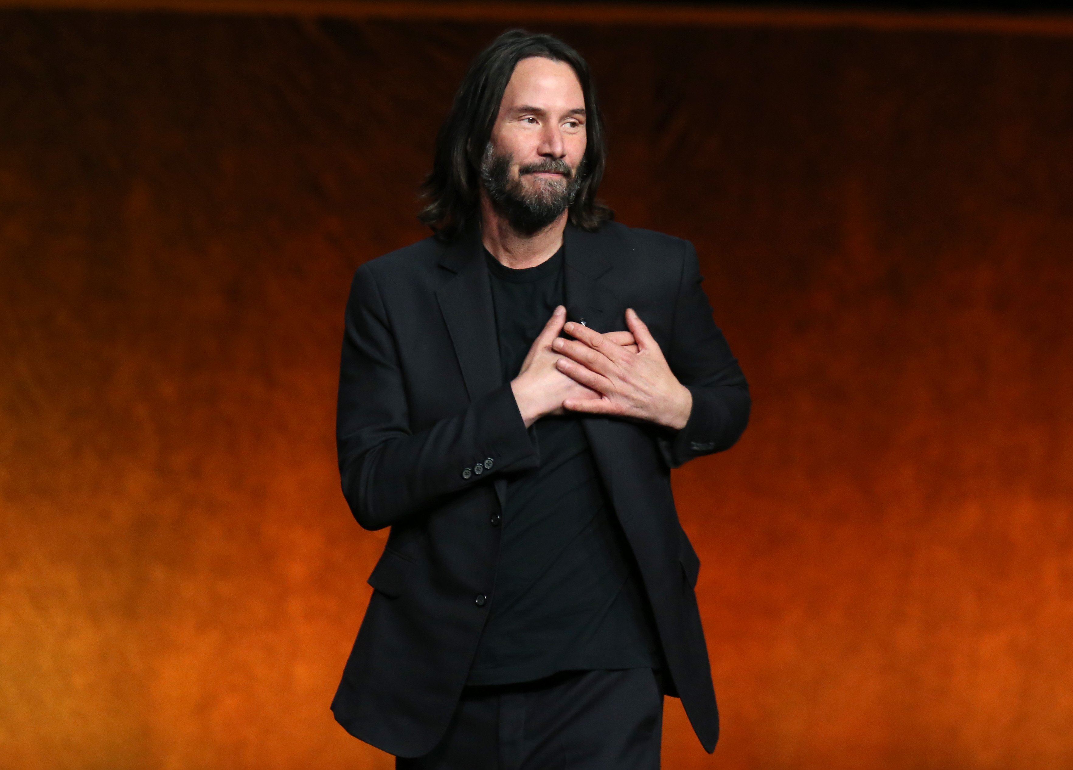 Keanu Reeves speaks about his upcoming movie "John Wick: Chapter 4" during Lionsgate exclusive presentation at Caesars Palace during CinemaCon 2022, on April 28, 2022, in Las Vegas, Nevada. | Source: Getty Images