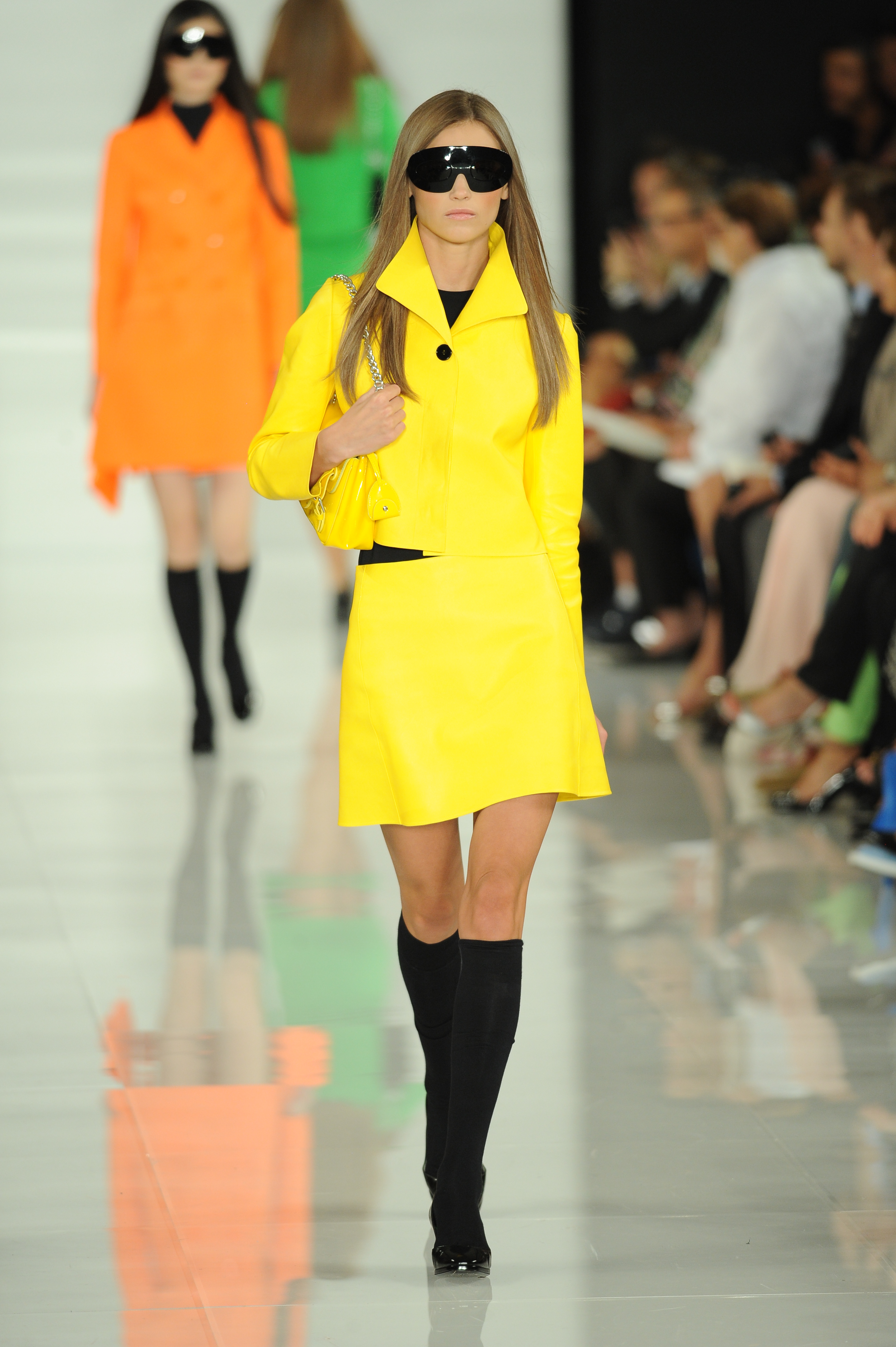 A model wearing high socks on the runway | Source: Shutterstock