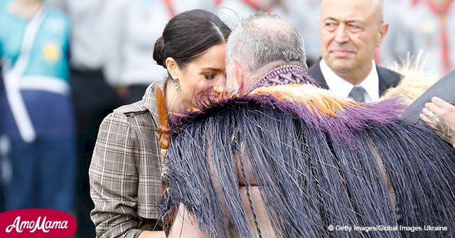 Meghan Markle rubs noses in the traditional Maori greeting on final leg of the royal tour