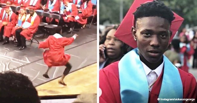 High school graduate's celebratory dance after receiving diploma went viral