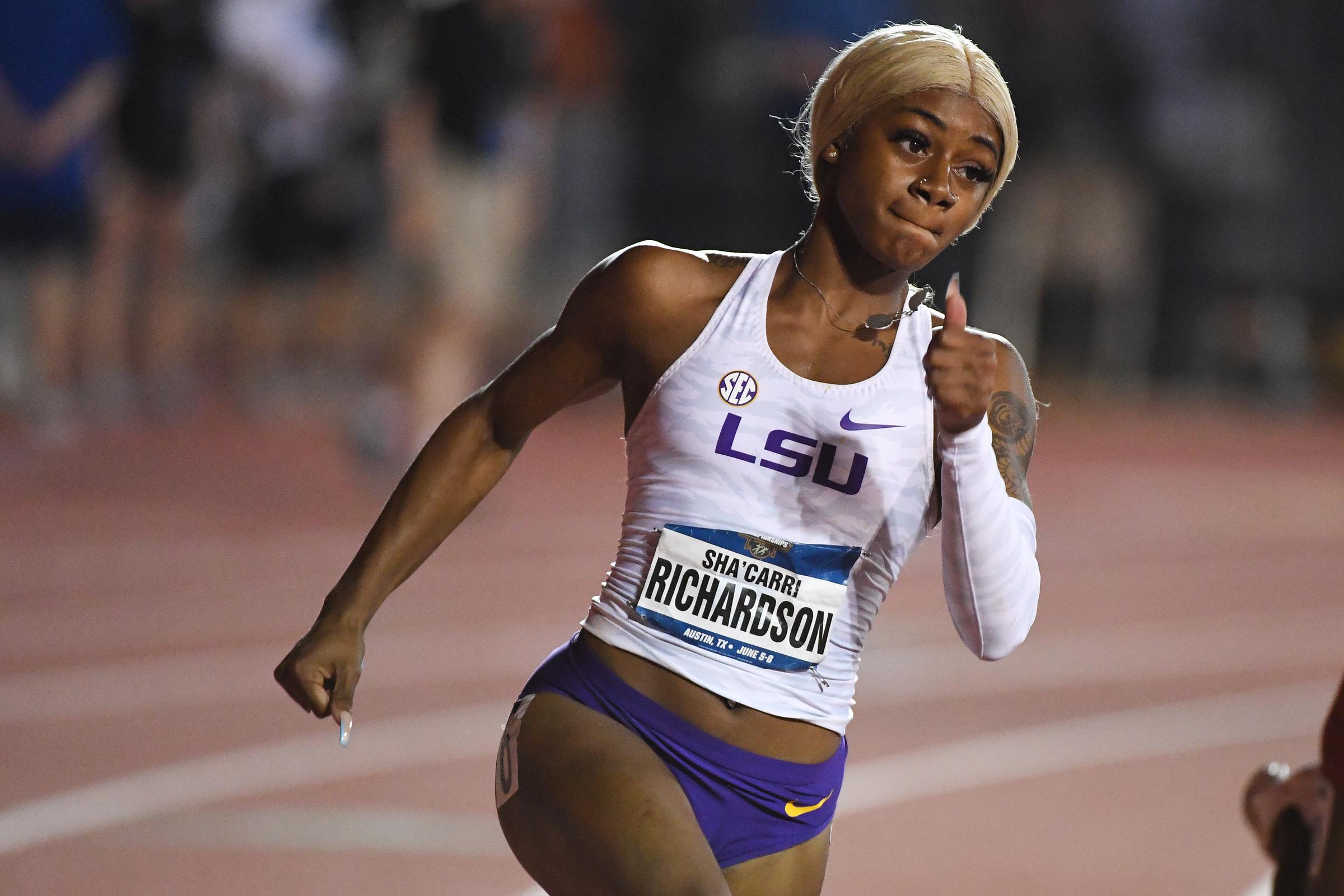 Sha'Carri Richardson competes in the 200 meter dash preliminaries during the Division I Men's and Women's Outdoor Track & Field Championships on June 6, 2019, in Austin, Texas. | Source: Getty Images