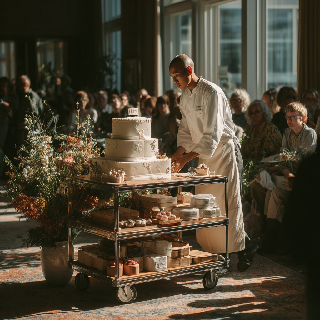A cake being presented | Source: Midjourney