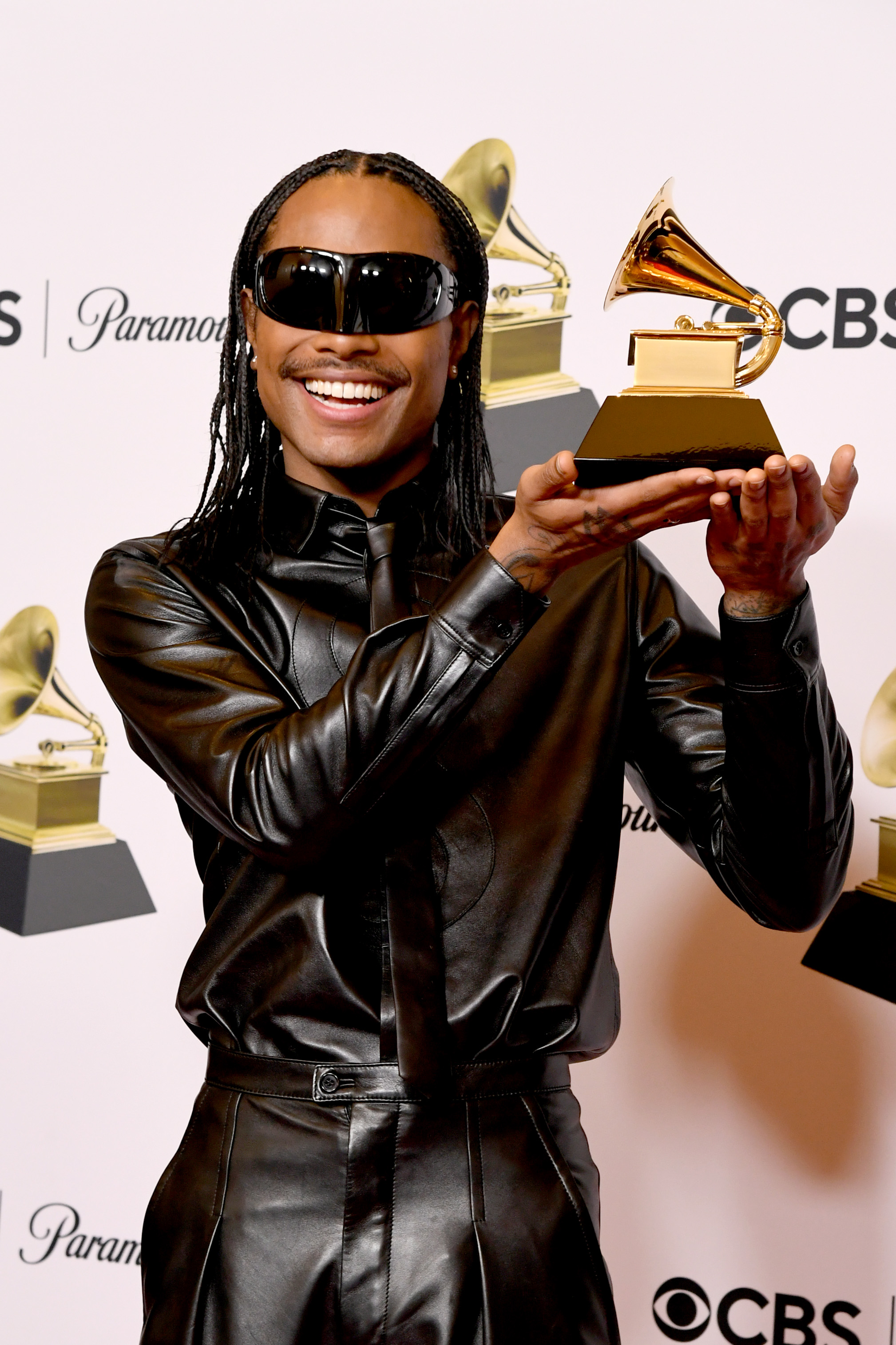 Steve Lacy, winner of Best Progressive R&B Album for "Gemini Rights," poses in the press room during the 65th GRAMMY Awards at Crypto.com Arena on February 5, 2023, in Los Angeles, California | Source: Getty Images