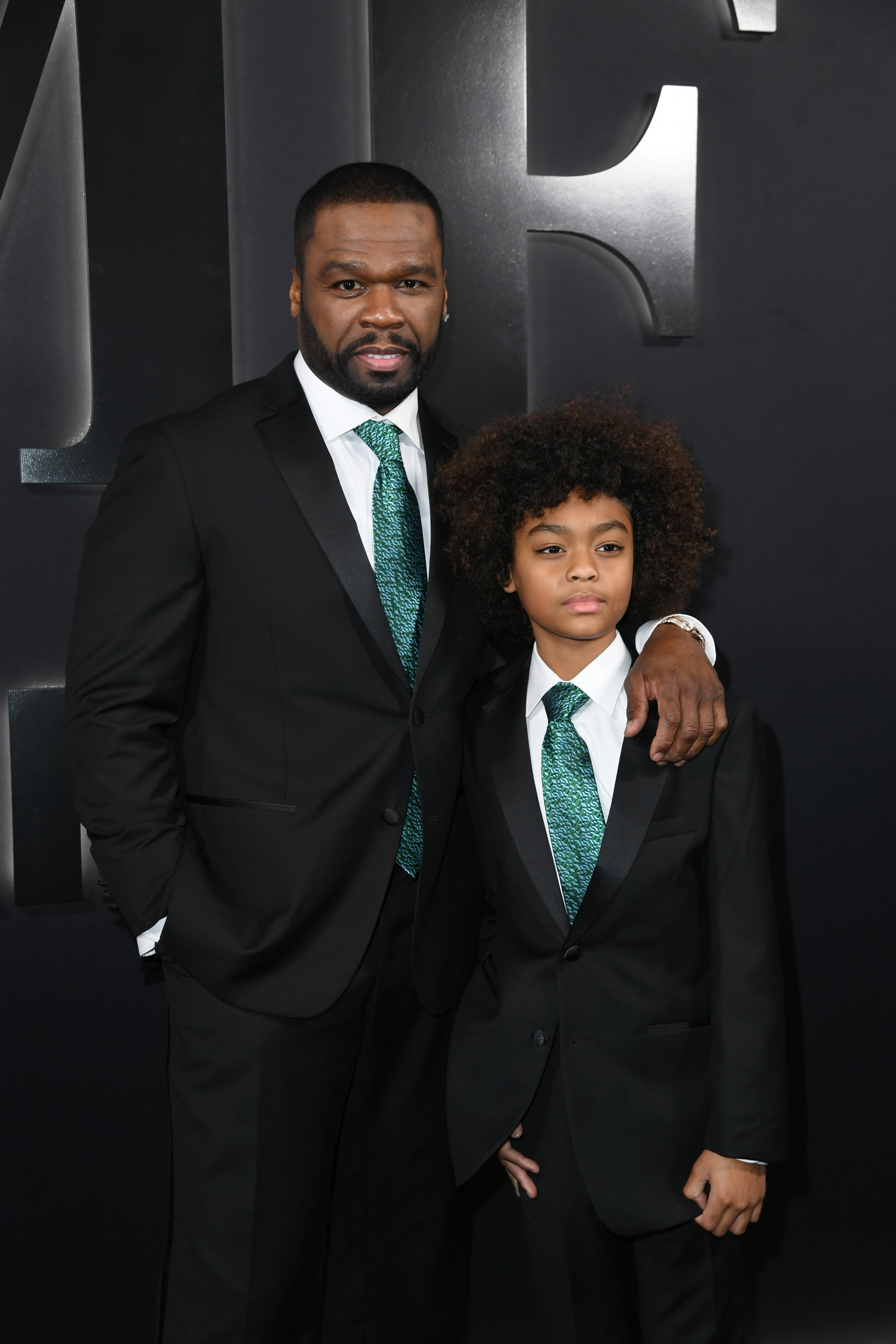 50 Cent and Sire Jackson attend the red carpet premiere of Starz "BMF" Season 2 on January 5, 2023, in Hollywood, California. | Source: Getty Images