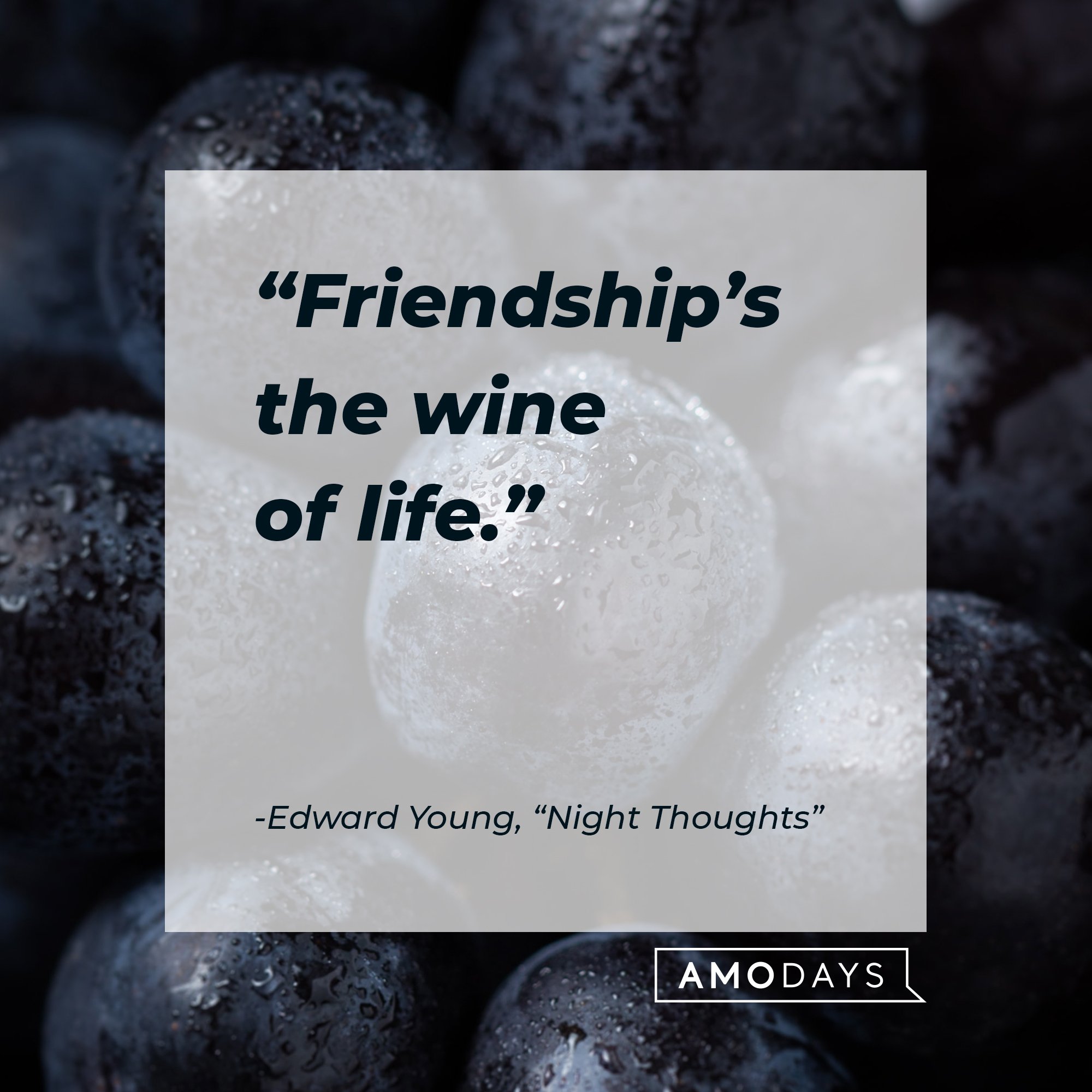 Edward Young’s quote: “Friendship’s the wine of life.” | Image: AmoDays