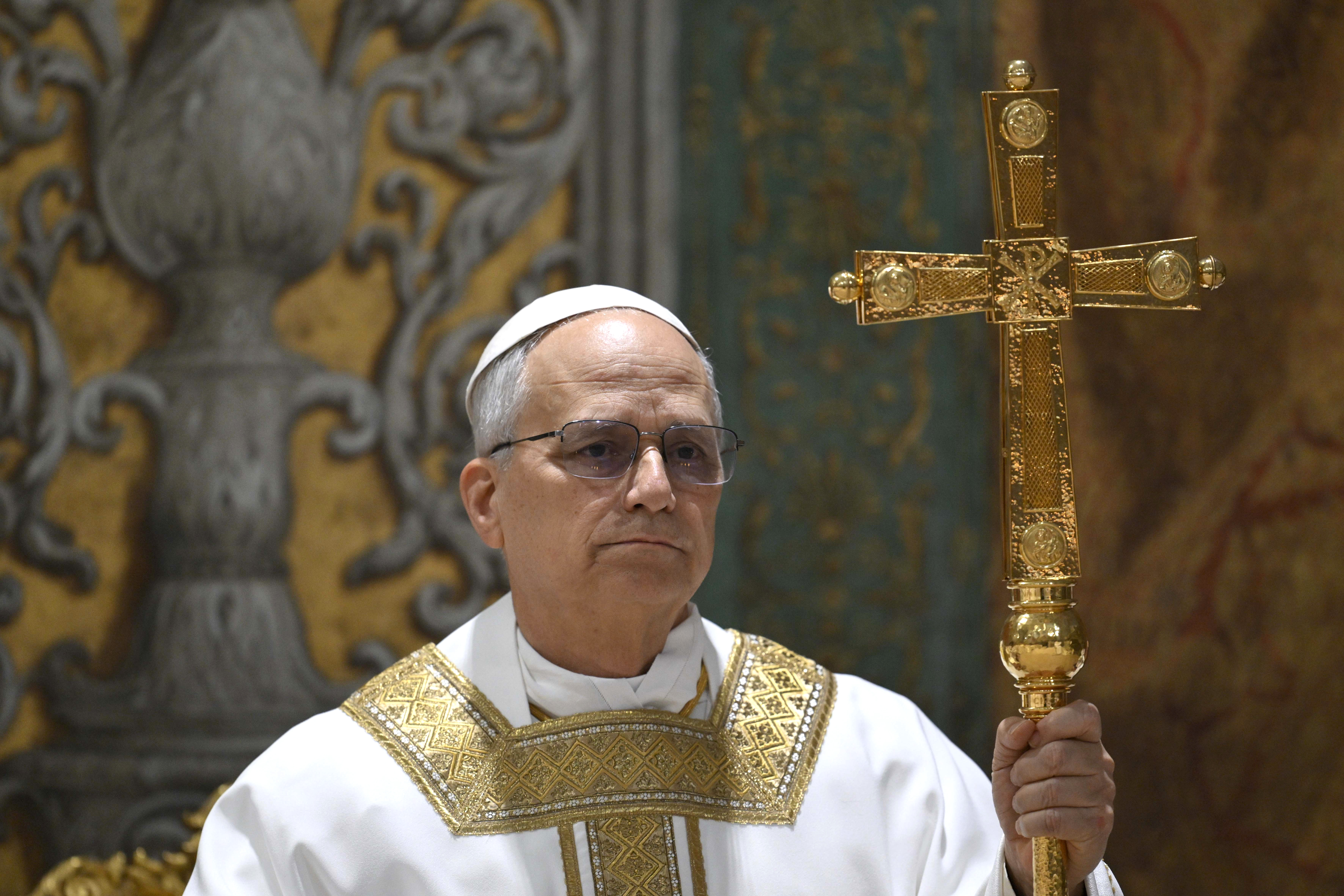 Robert Francis Prevost presides over his first Holy Mass as Pope Leo XIV with cardinals in the Sistine Chapel at the conclusion of the Conclave on May 9, 2025 | Source: Getty Images