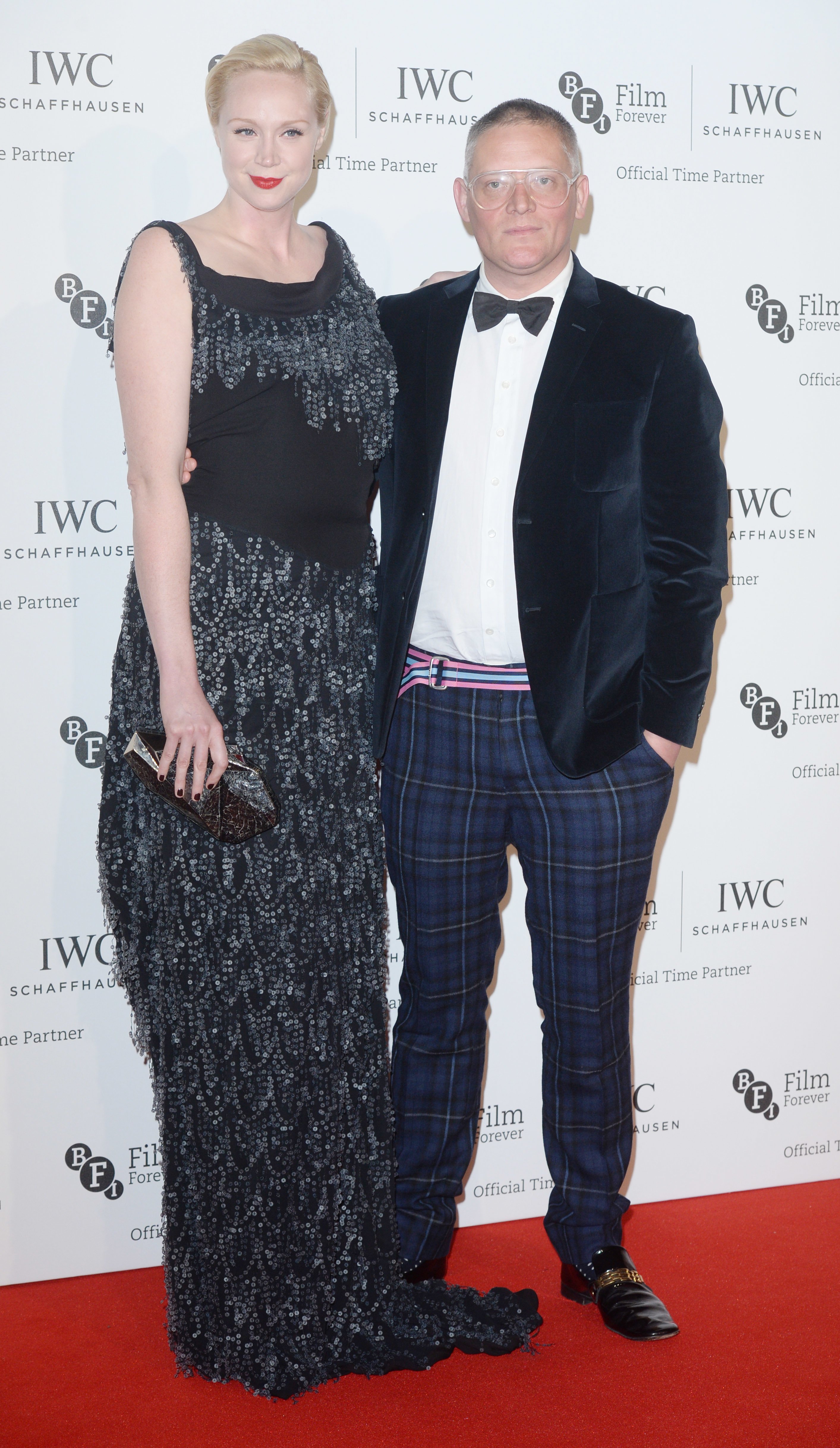 Gwendoline Christie and Giles Deacon at the IWC Gala dinner in honour of the BFI in London | Source Getty Images