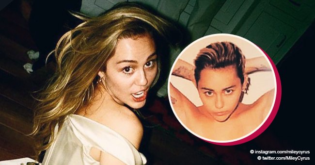 Miley Cyrus provokes fans with naughty naked pic with just panties and hearts covering her body