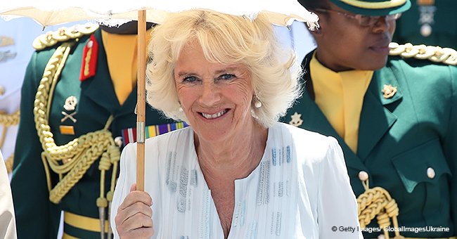 Duchess Camilla Rocks an Icy Blue Kaftan over Flowing Trousers While in Barbados