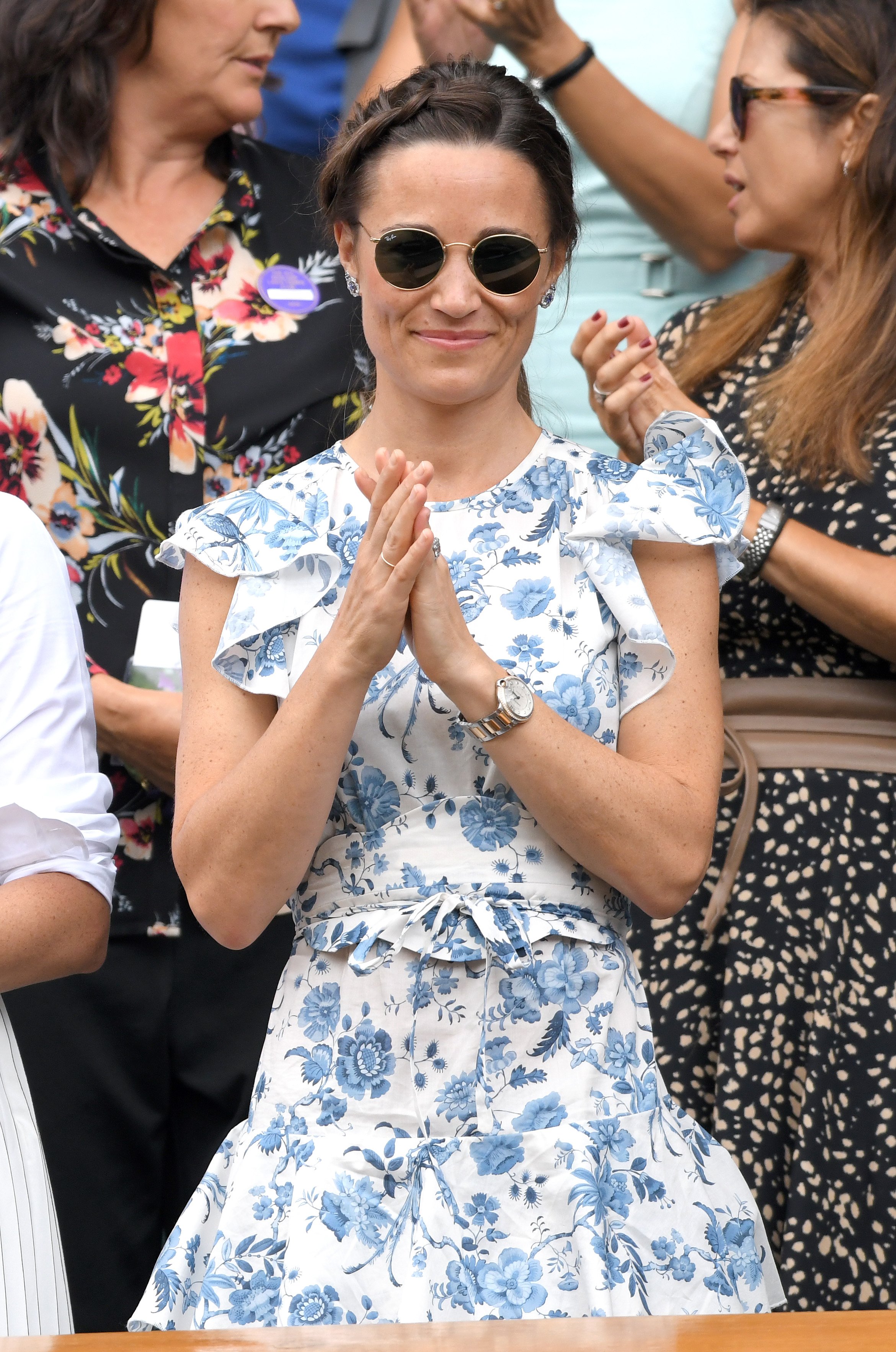 Pippa Middleton in the Royal Box on Centre Court during day twelve of the Wimbledon Tennis Championships at All England Lawn Tennis and Croquet Club on July 13, 2019 in London, England. | Source: Getty Images