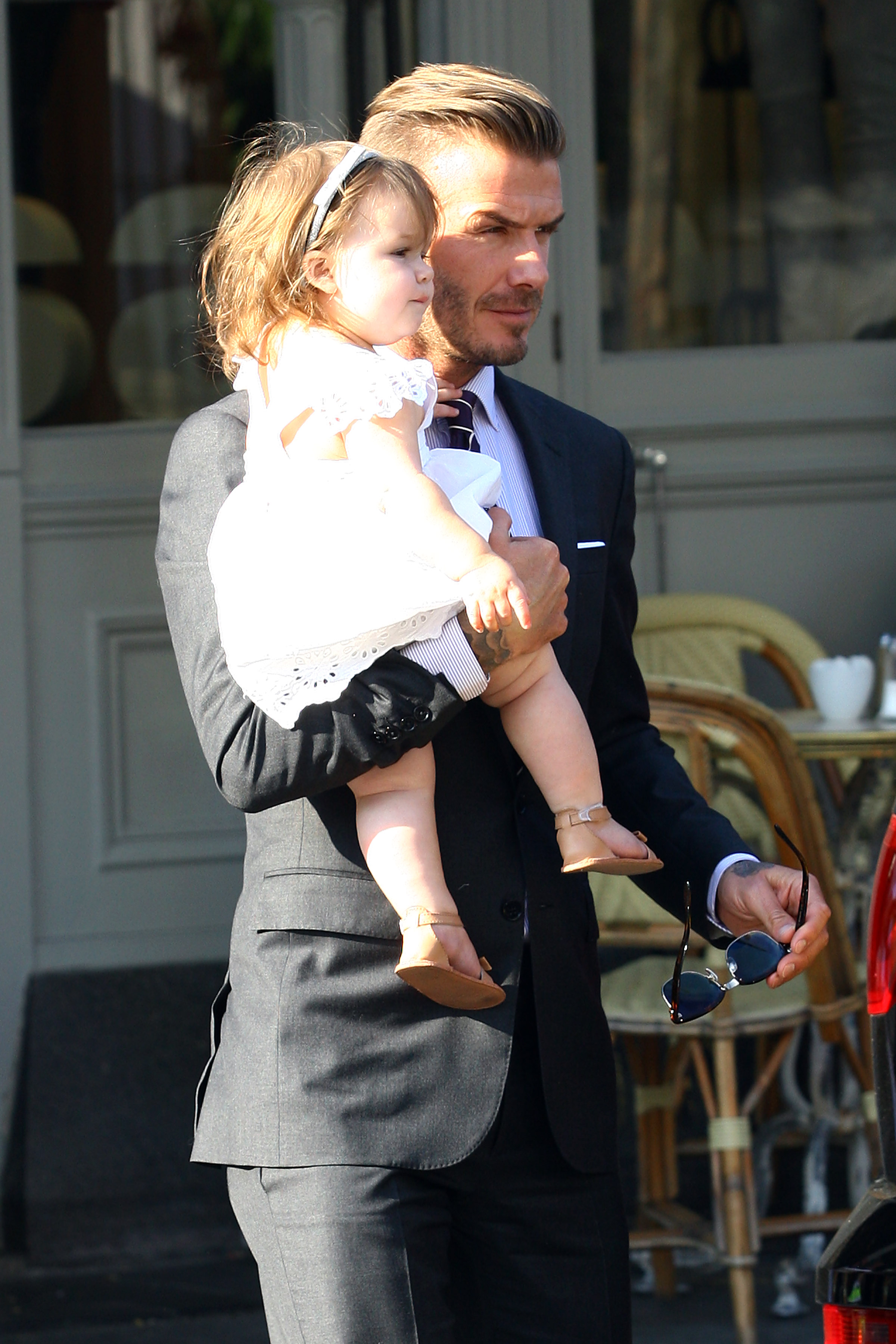 David and Harper Beckham at 202 Restaurant in Notting Hill on July 26, 2012 in London, England | Source: Getty Images