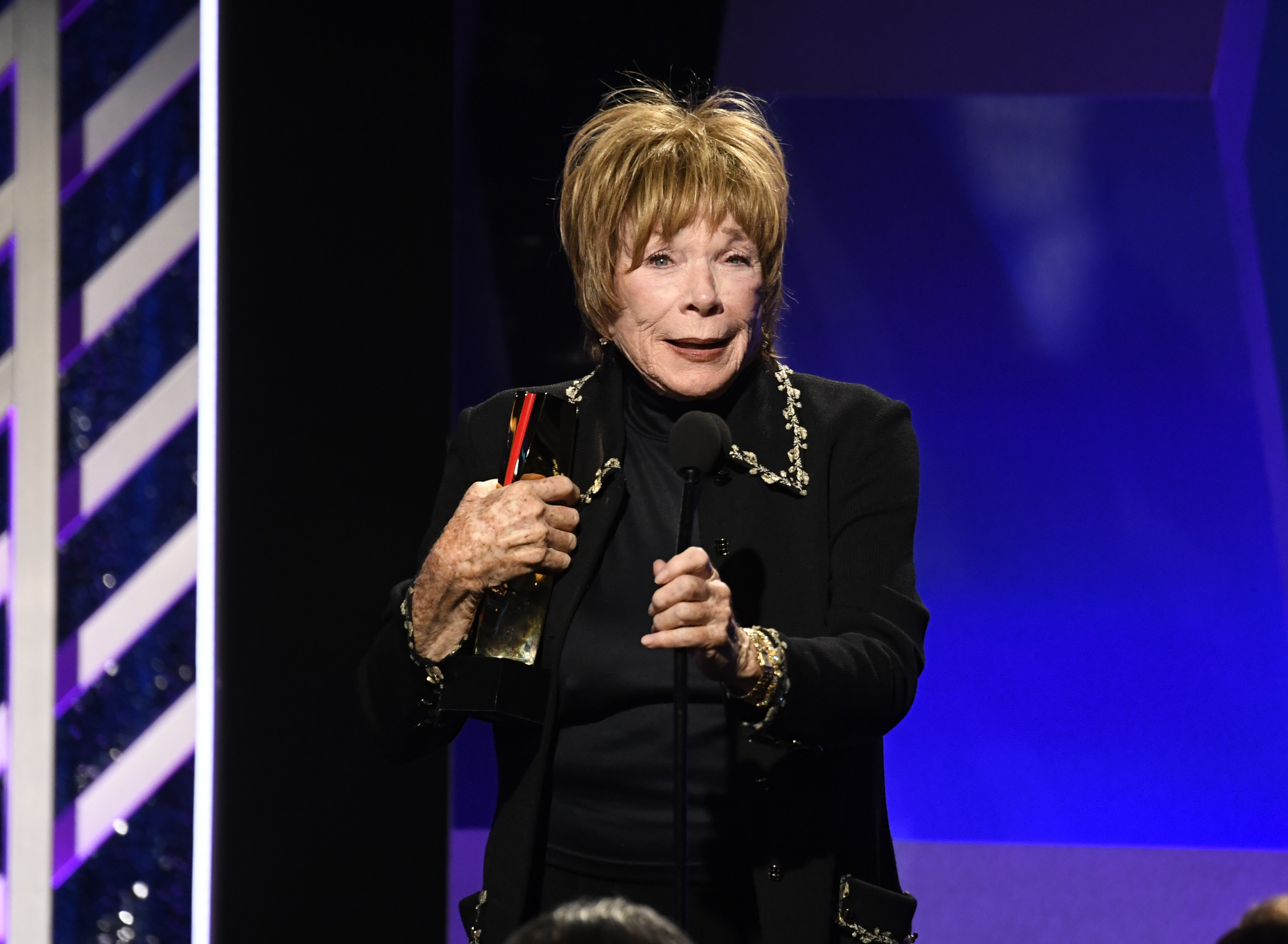 Shirley MacLaine speaks onstage at the 18th Annual AARP The Magazine's Movies For Grownups Awards on February 4, 2019 in Beverly Hills, California | Source: Getty Images