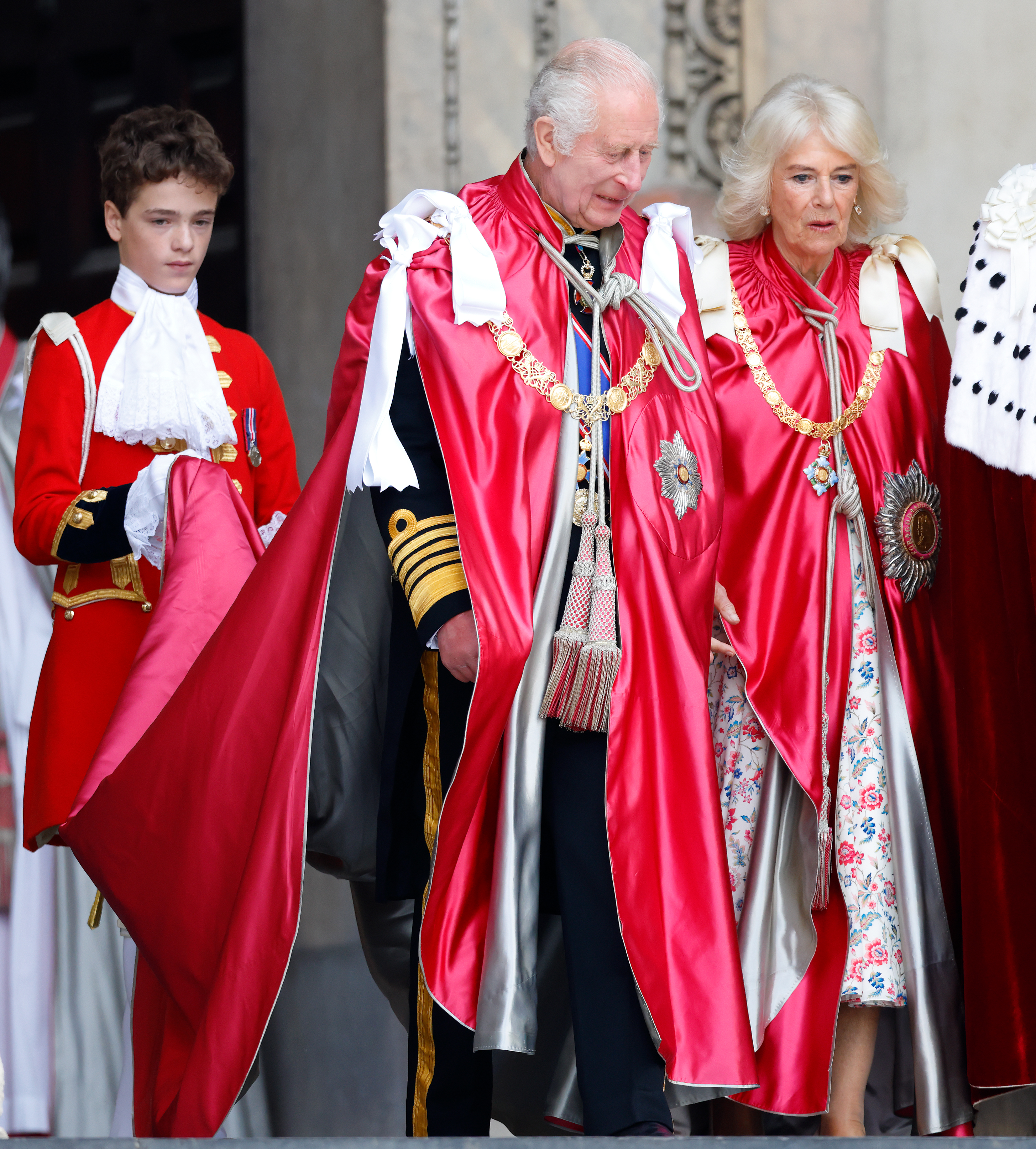 Oliver Cholmondeley, King Charles III and Queen Camilla at the Order of The British Empire ceremony at St Paul's Cathedral in London, England on May 15, 2024 | Source: Getty Images
