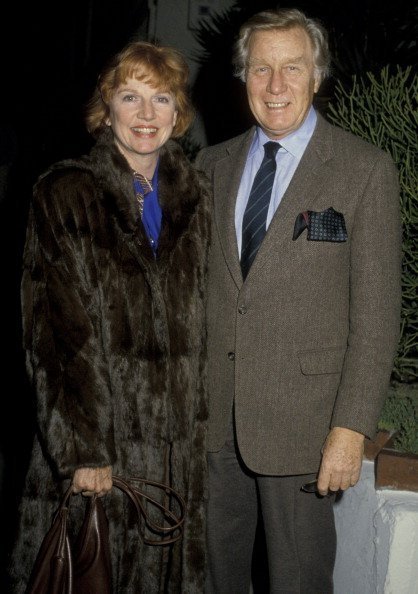 George Gaynes and Allyn Ann McLerie sighted on February 21, 1986 at Spago Restaurant | Photo: Getty Images