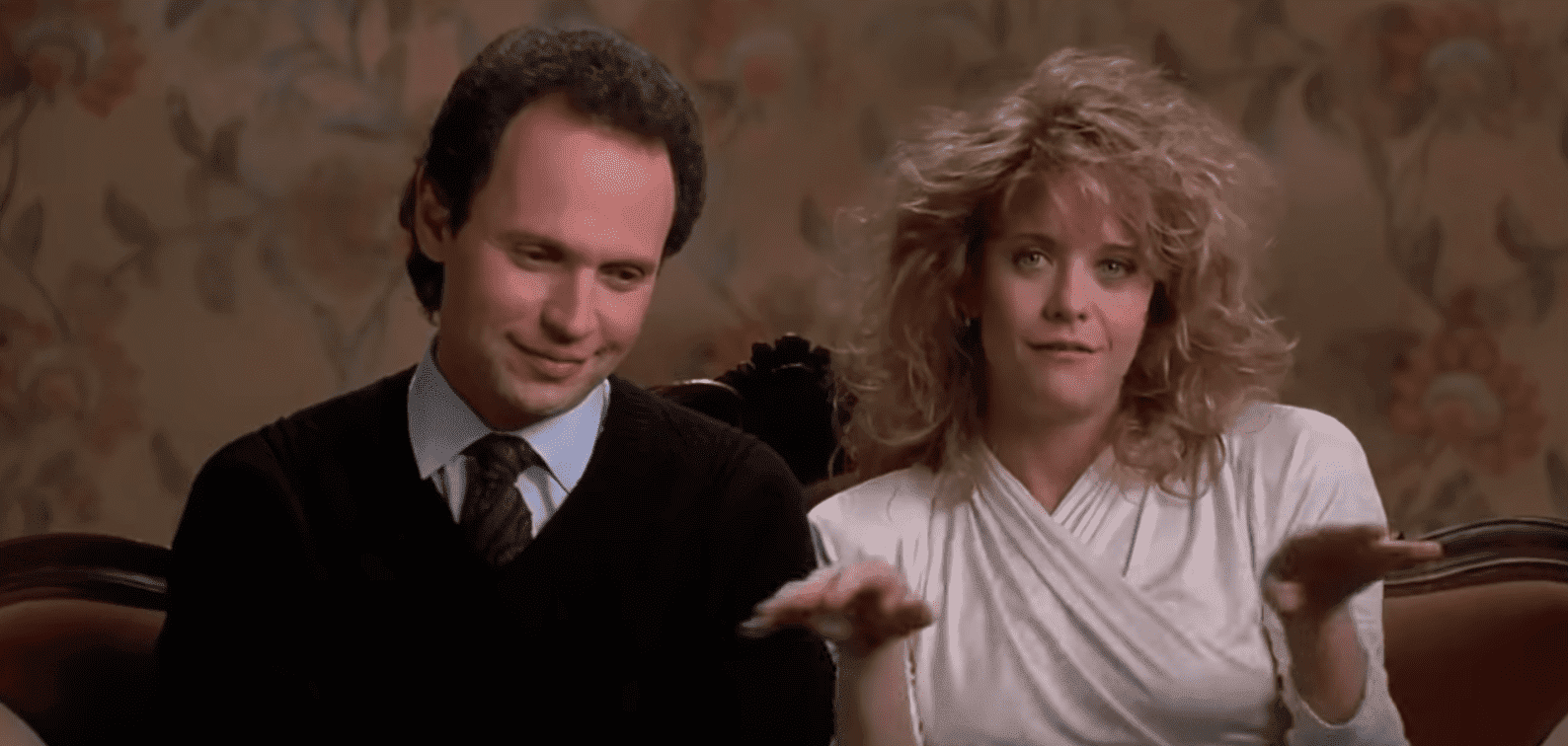  Meg Ryan‘s Sally and Billy Crystal‘s Harry in the movie "When Harry met Sally." | Source: YouTube/msmojo