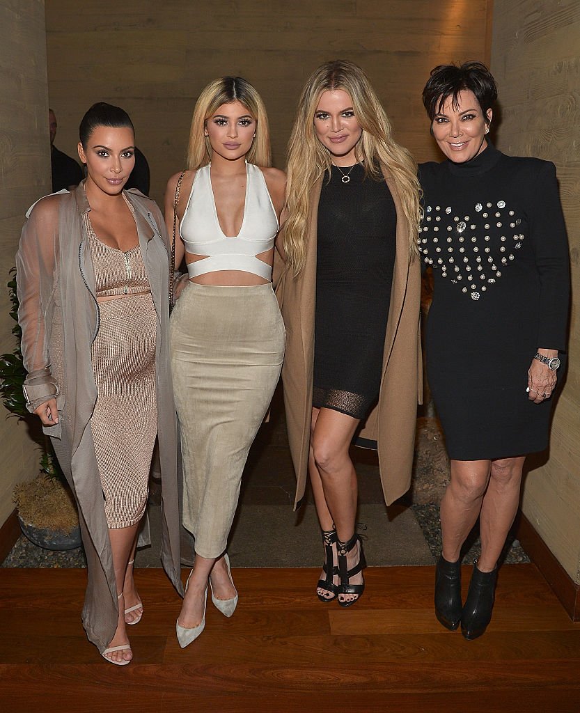 Kim Kardashian West, Kylie Jenner, Khloe Kardashian and Kris Jenner host a dinner and preview of their new apps launching soon at Nobu Malibu | Source: Getty Images