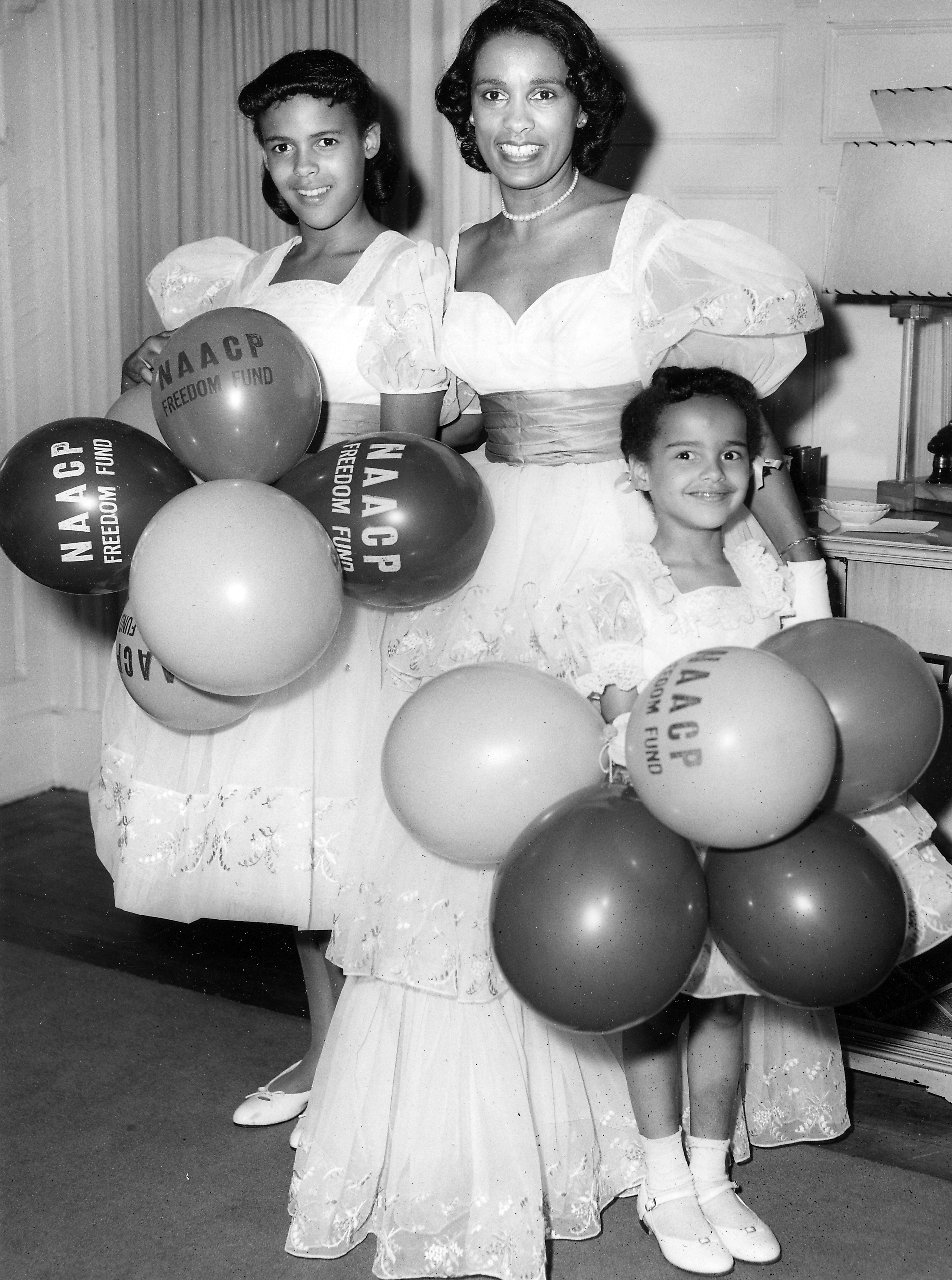 Adrienne Belafonte, Marguerite Belafonte, and Shari Belafonte at an NAACP Freedom Drive in 1958 | Source: Getty Images