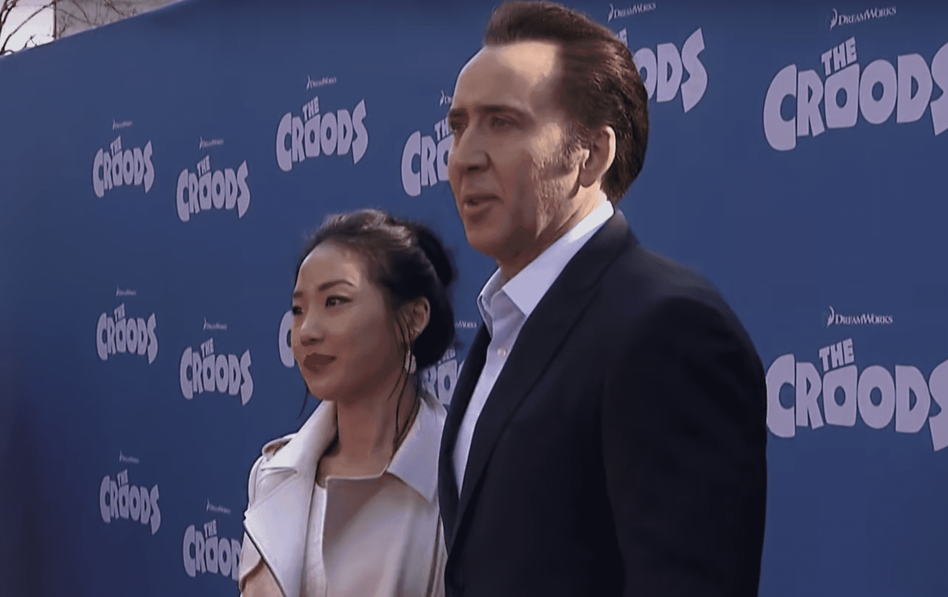 Nicolas Cage with girlfriend Erika Koiken. | Source: YouTube/eonline