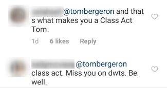 Photo of an Instagram comment on Tom Bergeron's post | Photo: Instagram / tombergeron