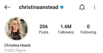 Screenshot showing Christina Anstead's Instagram with her maiden name Haack | Source: Instagram/christinaanstead