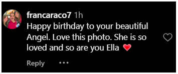 Fan comment about Ella Travolta and Kelly Preston, dated October 13, 2023 | Source: Instagram/ella.bleu