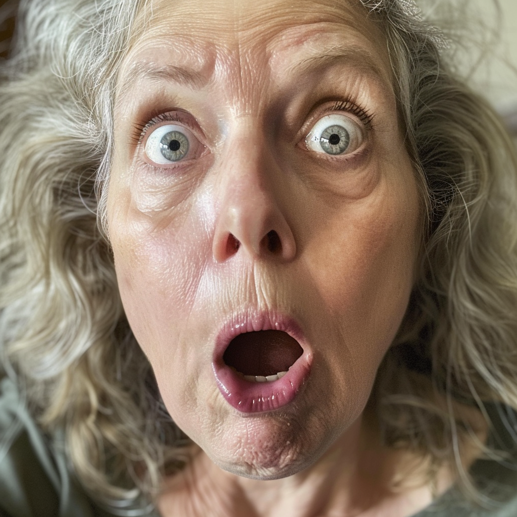 A close-up of a shocked woman | Source: Midjourney
