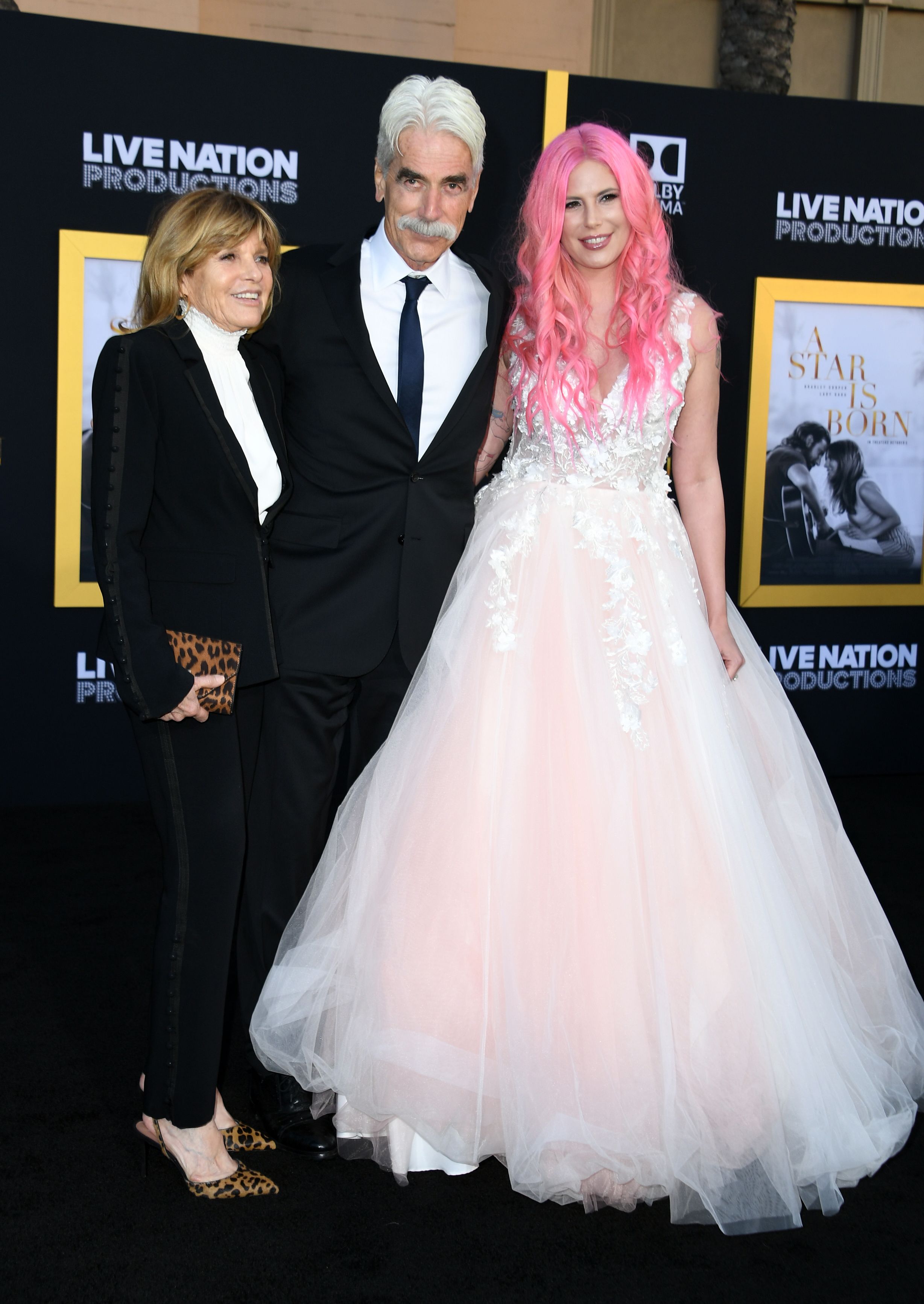 Katharine Ross, Sam Elliott, and their daughter Cleo Rose Elliott at the premiere of "A star is born" in Los Angeles, California, on September 24, 2018 | Source: Getty Images