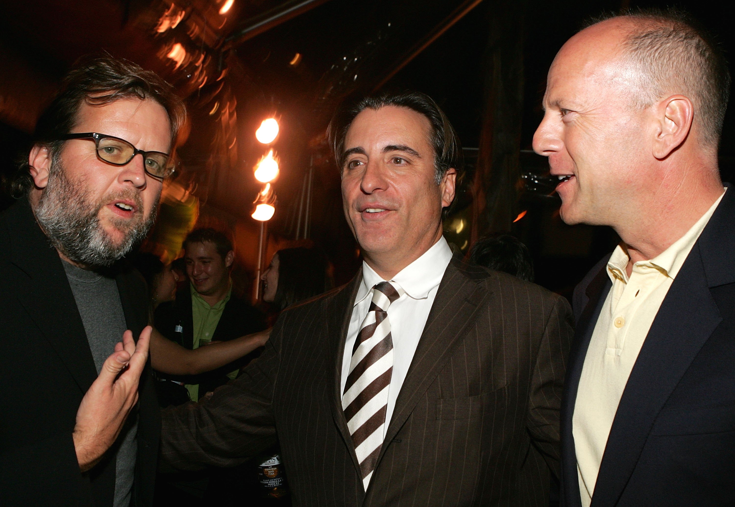 David Willis, Andy Garcia and Bruce Willis attend the after party to the premiere of "The Lost City" April 17, 2006, in Hollywood, California. | Source: Getty Images