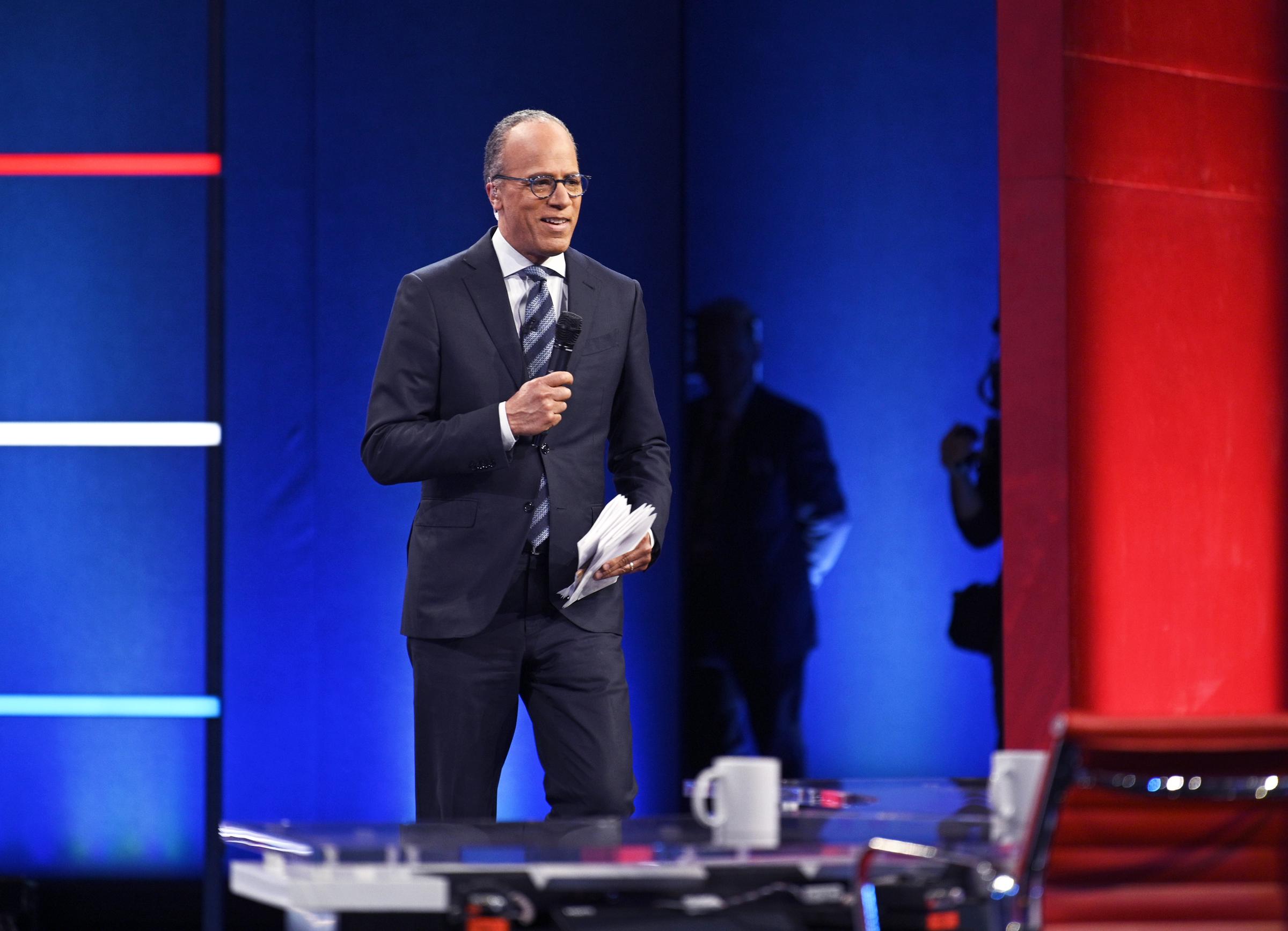 Lester Holt speaks onstage at The Paris Theater, Las Vegas, Nevada on Wednesday, February 19, 2020. | Source: Getty Images