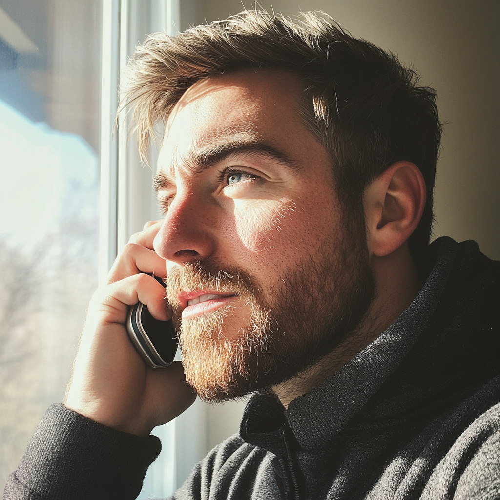 A man talking on the phone | Source: Midjourney