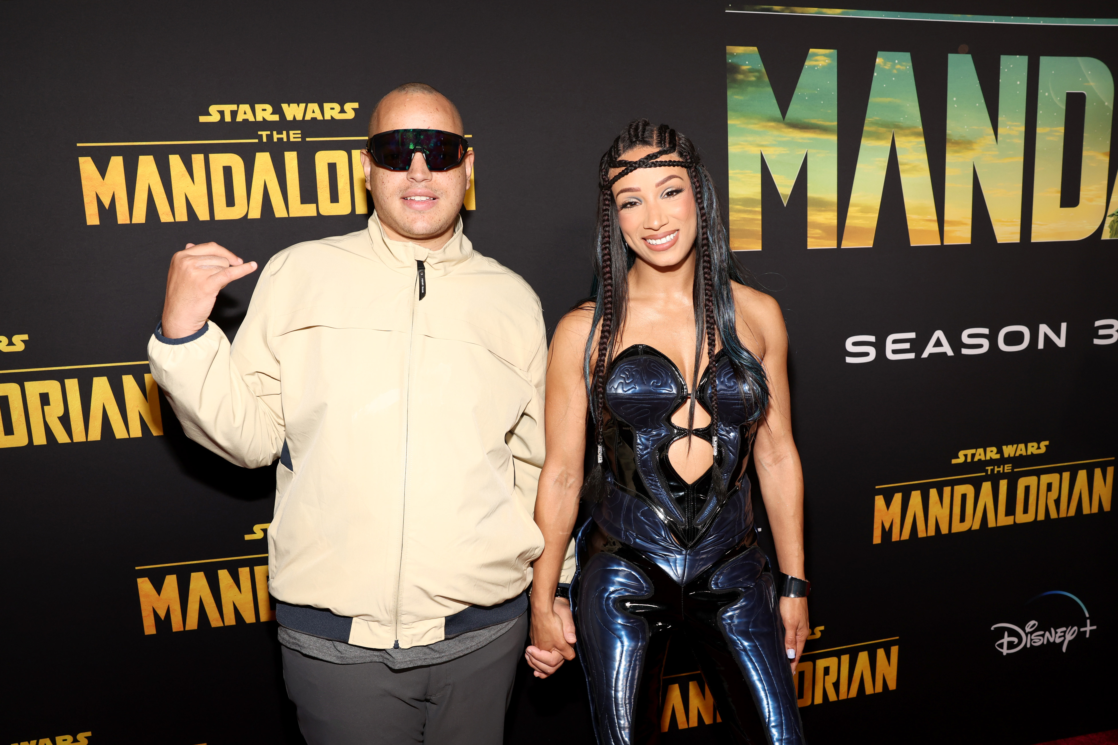 Sarath Ton and Mercedes Varnado during "The Mandalorian" special launch event at El Capitan Theatre in Hollywood, California, on February 28, 2023. | Source: Getty Images