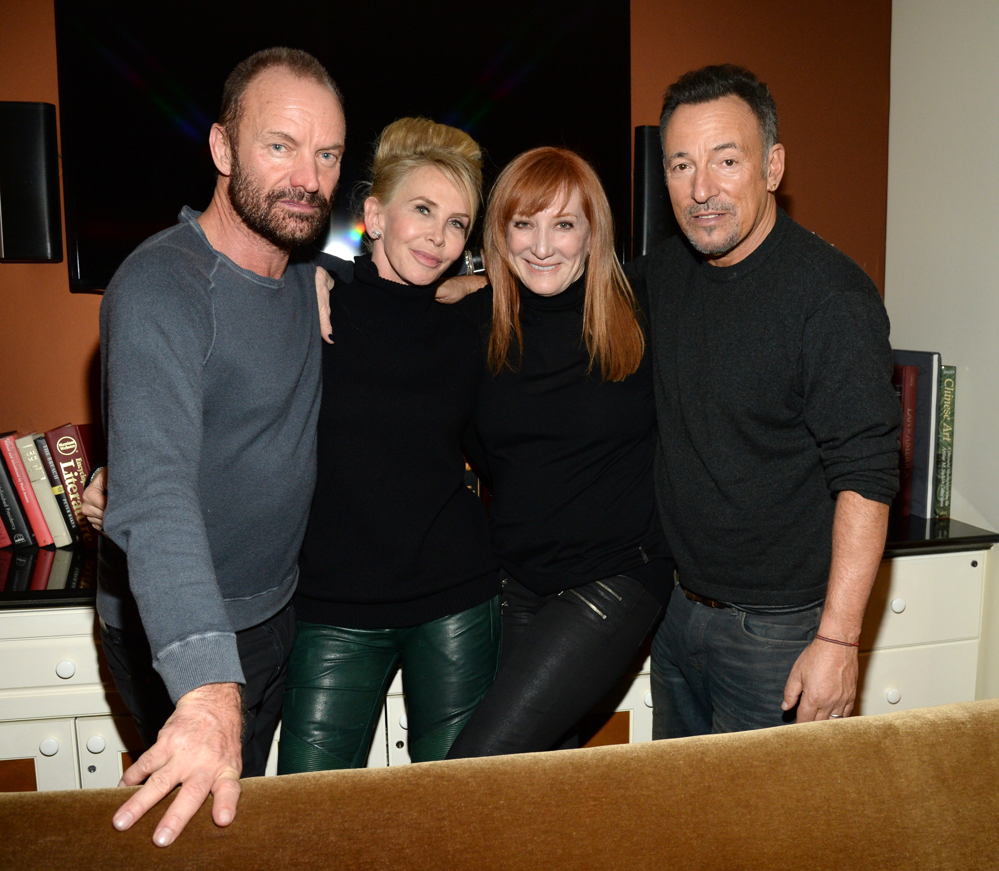 At the 37th Annual Kennedy Center Honors after-party on December 7, 2014, Sting, Trudie Styler, Patti Scialfa, and Bruce Springsteen were photographed together at the Mandarin Oriental Hotel in Washington, D.C.