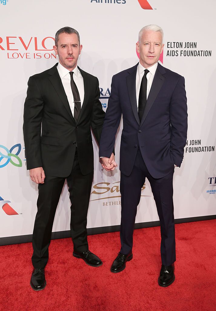 enjamin Maisani and Journalist Anderson Cooper at a function for Elton John AIDS Foundation | Getty Images