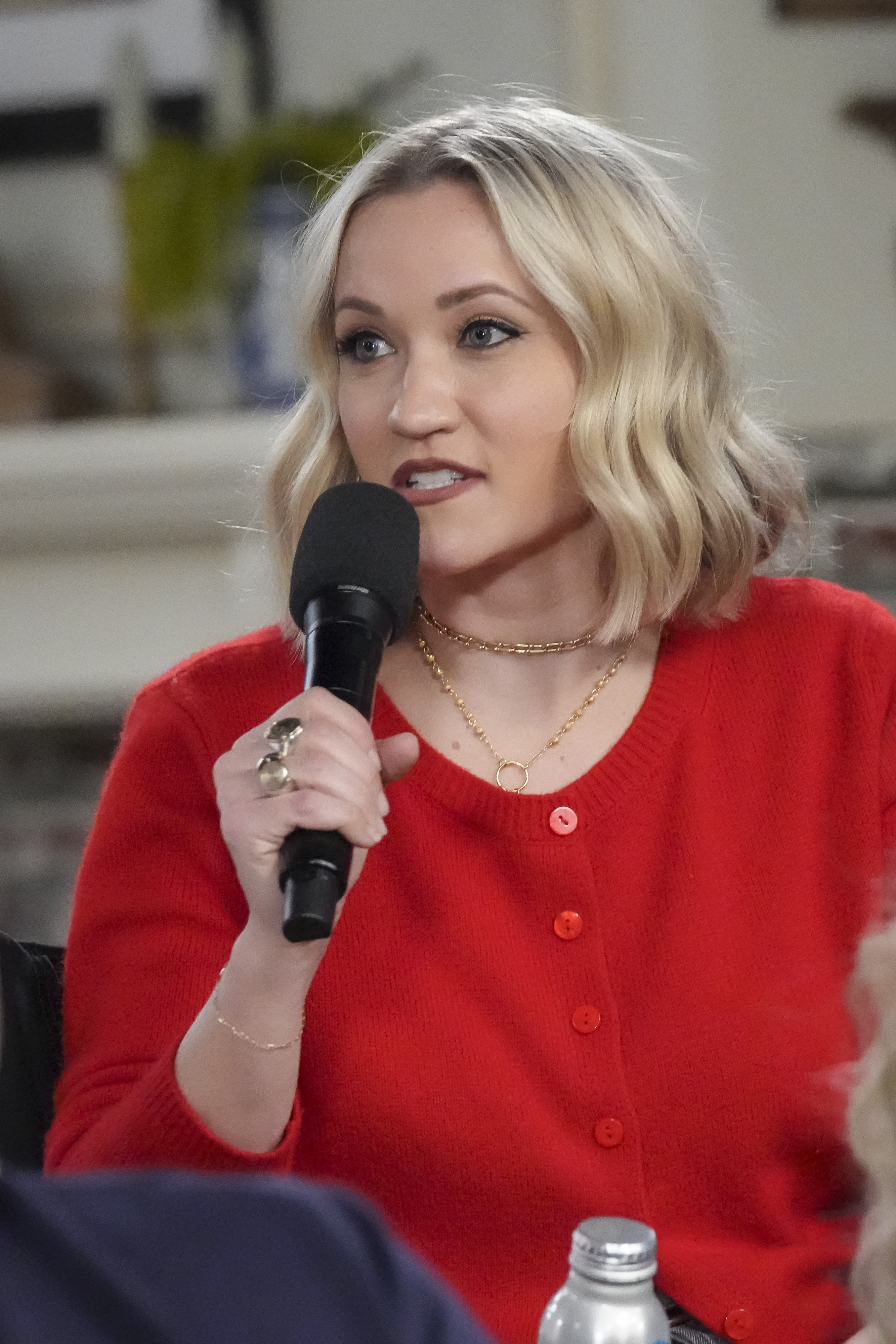 Emily Osment at the Warner Bros. Television Press Day on January 30, 2025, in Burbank, California. | Source: Getty Images