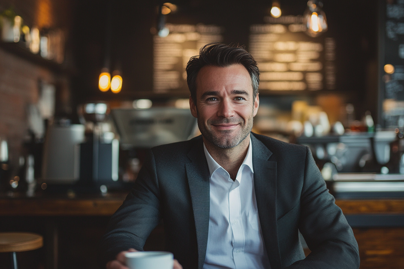 A man in a coffee shop | Source: Midjourney