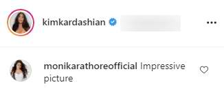 A fan's comment saying that Kim Kardashian had an impressive look on Instagram. | Photo: instagram.com/kimkardashian