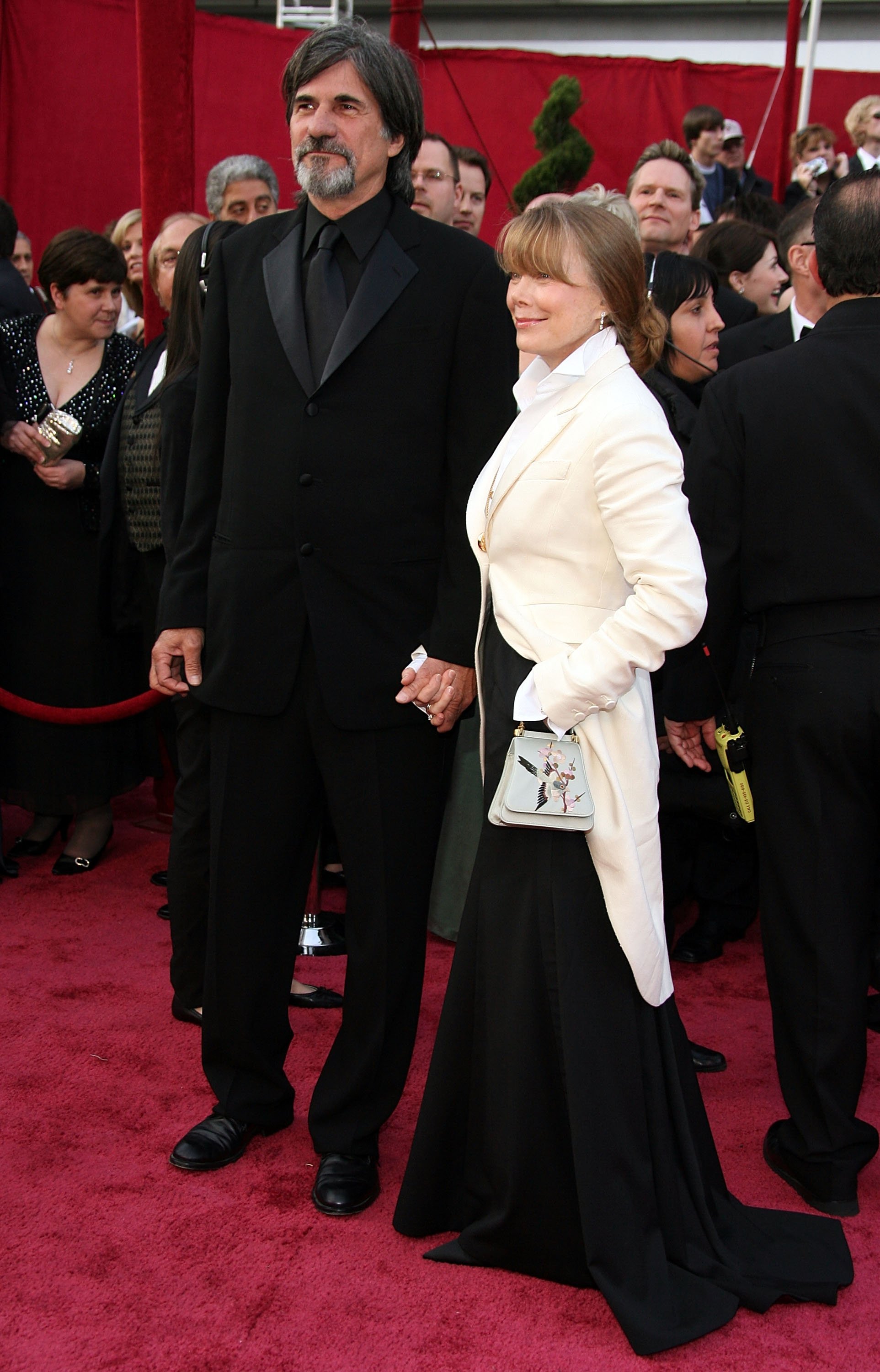 Jack Fisk and actress Sissy Spacek arrive at the 80th Annual Academy Awards held at the Kodak Theatre on February 24, 2008, in Hollywood, California. | Source: Getty Images.