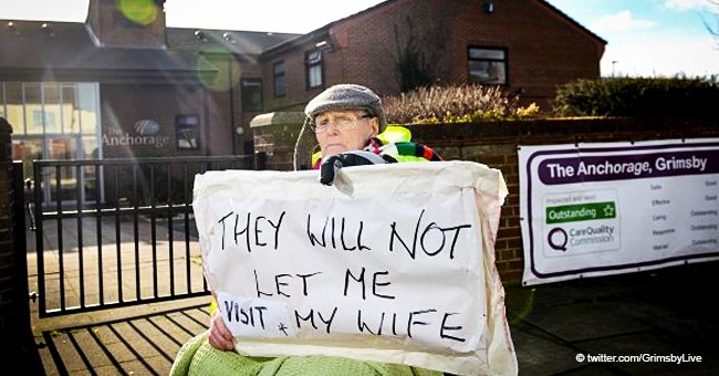 89-year-old man banned from seeing his wife starts a wheelchair protest outside her care home