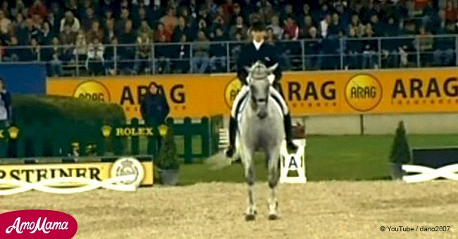 Horse rider earns a standing ovation from the crowd for his incredible performance